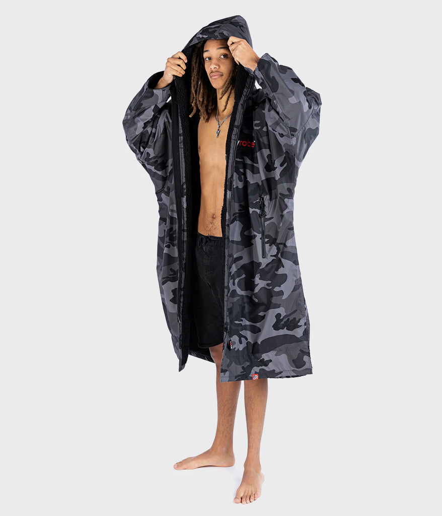 Dryrobe Advance Long Sleeve Changing Robe - Black Camo and Black