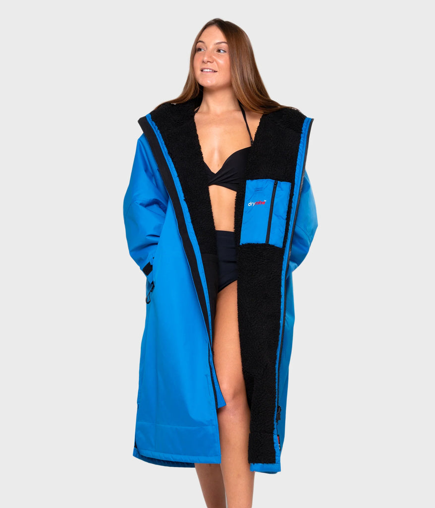 Dryrobe Advance Long Sleeve Changing Robe - Cobalt Blue and Black