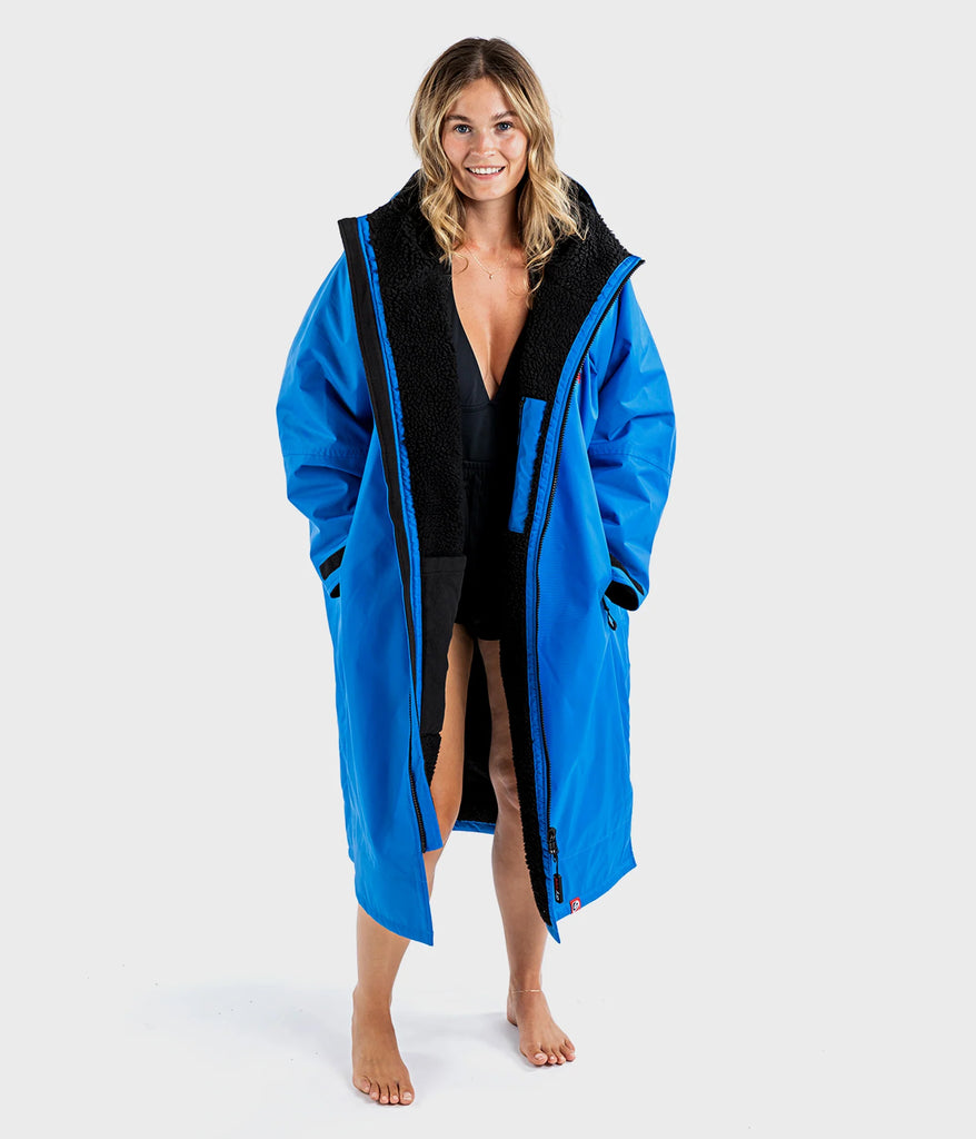 Dryrobe Advance Long Sleeve Changing Robe - Cobalt Blue and Black