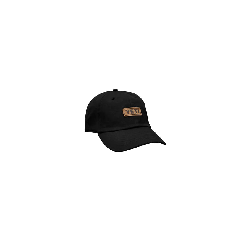 Yeti Leather Logo Baseball Hat Black