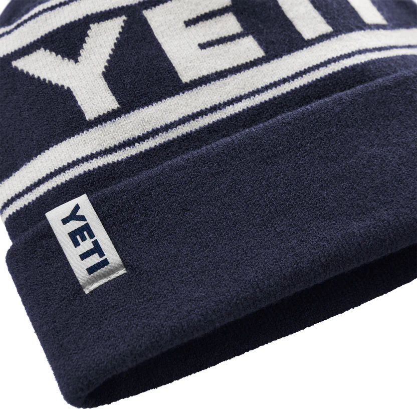 Yeti Retro Knit Beanie Hat Navy / White