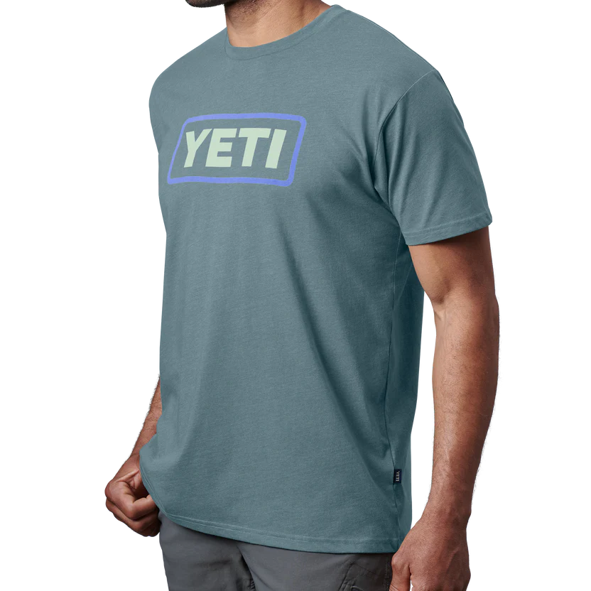 Yeti Logo Badge Premium Shirt Sleeve T-Shirt Indigo