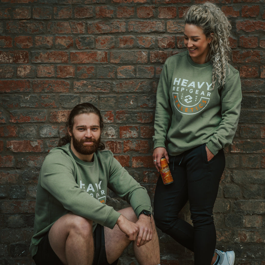 Heavy Rep Gear Athletics Crew Sweatshirt in Olive