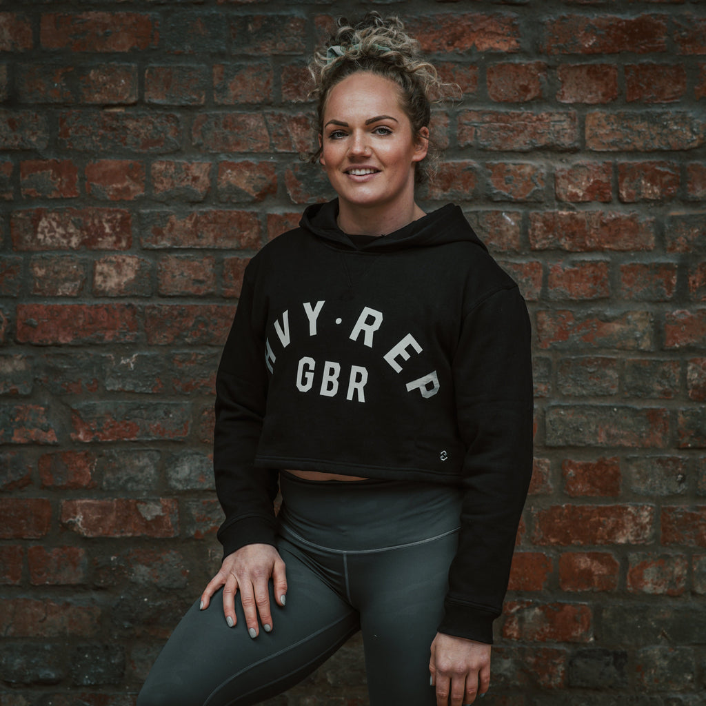 Heavy Rep Gear HVY REP GBR Crop Hoodie in Black