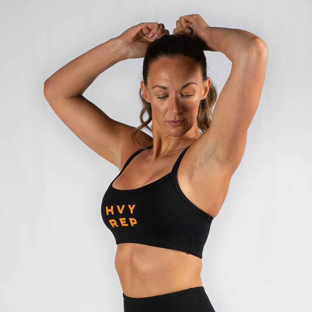 Heavy Rep Gear Energy HVY REP Black / Mustard Sports Bra