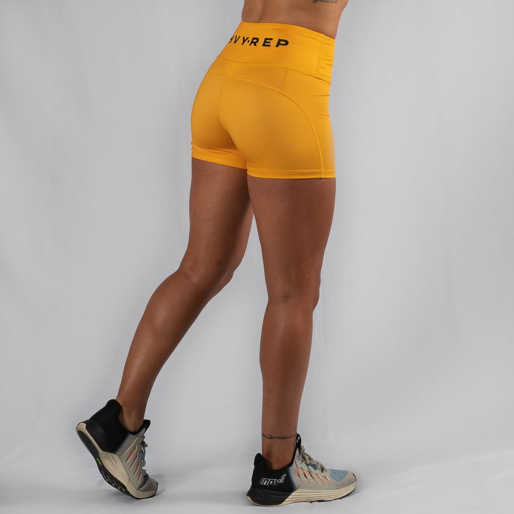 Heavy Rep Gear Perfect Fit HVY REP Mustard / Black Booty Shorts