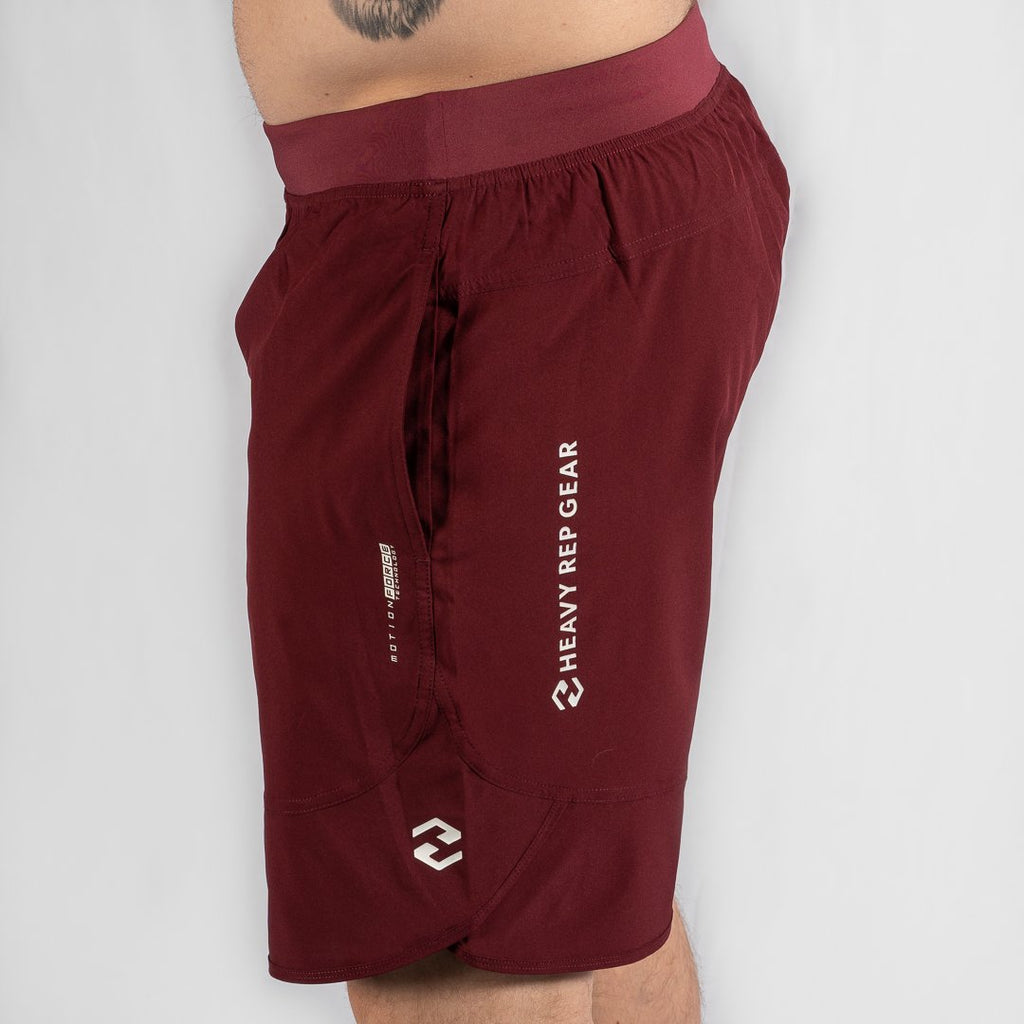 Heavy Rep Gear Heavy Rep Gear MotionForce 3.0 Maroon / White 10" Training Shorts