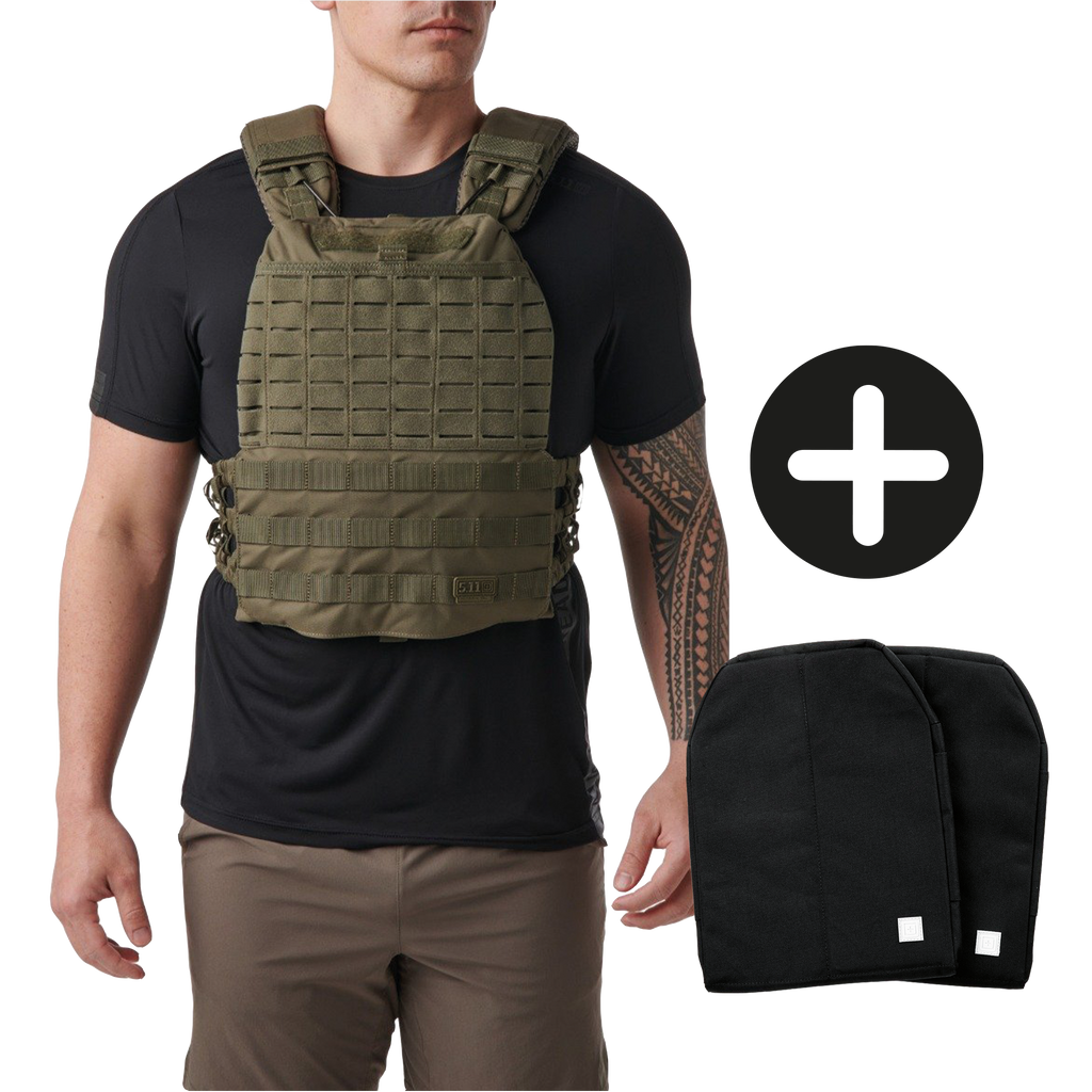 5.11 Tactec Plate Carrier Weighted Vest + Weight Plates Bundle
