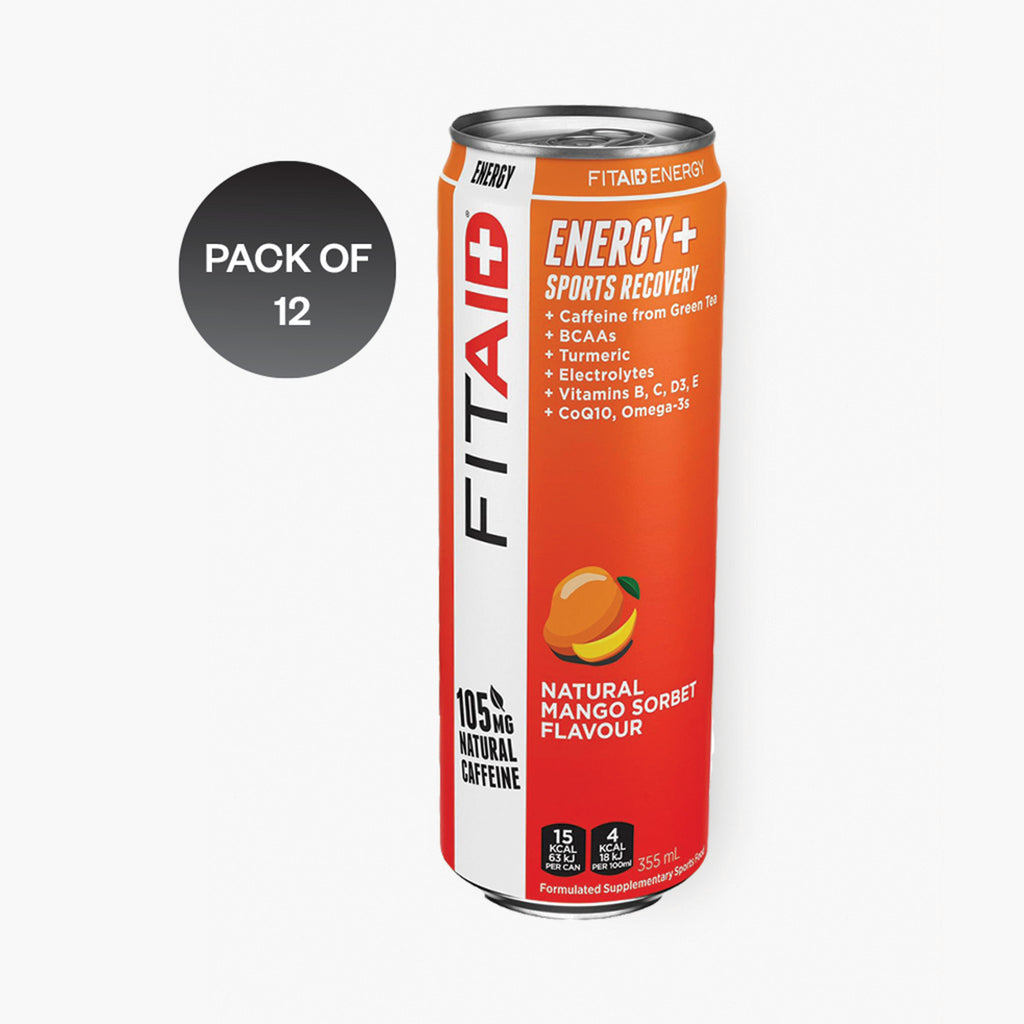 FitAid - Energy + Sports Recovery - Mango Sorbet - 12 x 355ml