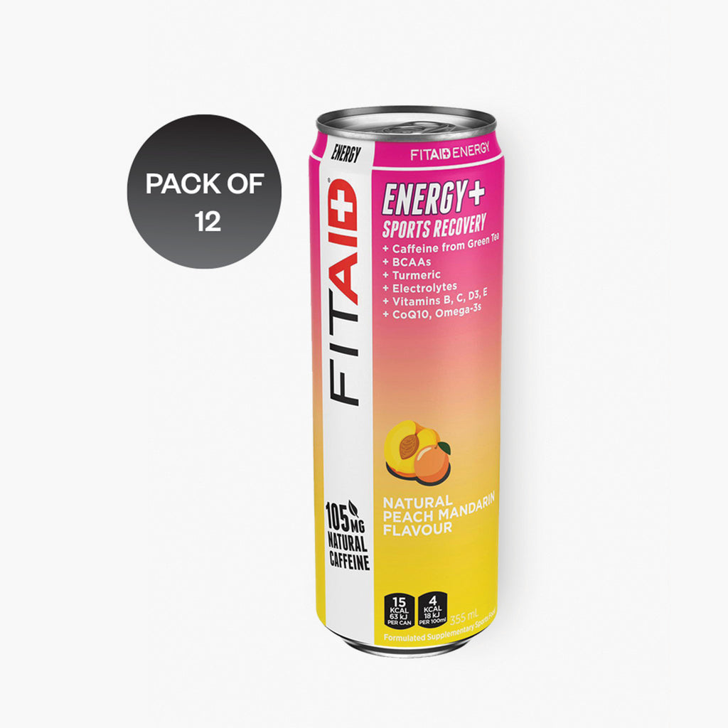 FitAid - Energy + Sports Recovery - Peach Mandarin - 12 x 355ml